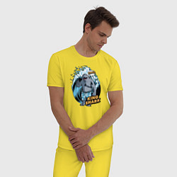 Пижама хлопковая мужская King Shark Hand, цвет: желтый — фото 2