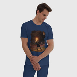 Пижама хлопковая мужская Elden ring концепт арт, цвет: тёмно-синий — фото 2