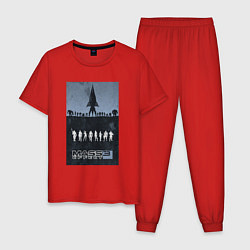 Пижама хлопковая мужская Mass effect 3, цвет: красный