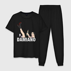 Пижама хлопковая мужская Damiano Maneskin, цвет: черный