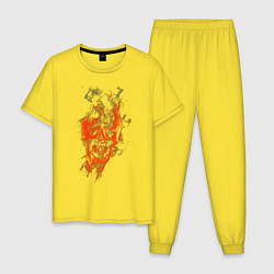 Пижама хлопковая мужская Предзнаменование, цвет: желтый