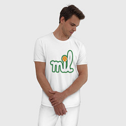 Пижама хлопковая мужская MIL - Milwaukee Bucks, цвет: белый — фото 2