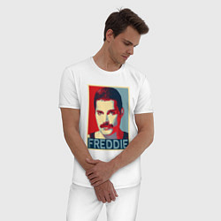 Пижама хлопковая мужская Freddie, цвет: белый — фото 2