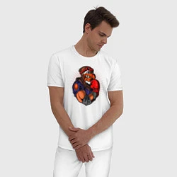 Пижама хлопковая мужская Крутой орёл, цвет: белый — фото 2
