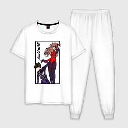 Пижама хлопковая мужская Evangelion 3 01 0, цвет: белый