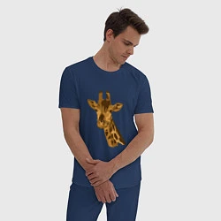 Пижама хлопковая мужская Жираф Жора, цвет: тёмно-синий — фото 2