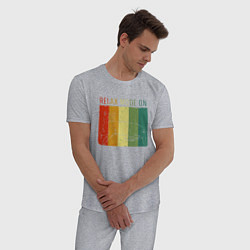 Пижама хлопковая мужская Relax Mode On, цвет: меланж — фото 2