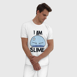 Пижама хлопковая мужская I AM SLIME, Я СЛИЗЬ, цвет: белый — фото 2