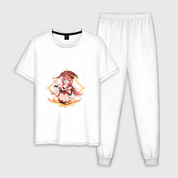 Пижама хлопковая мужская Янь Фэй, цвет: белый