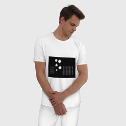 Пижама хлопковая мужская Черно-белые фигуры 3D, цвет: белый — фото 2