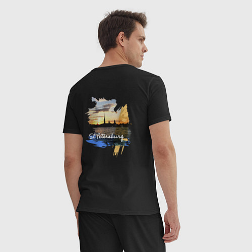 Мужская пижама Travel Санк-Петербург / Черный – фото 4