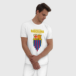 Пижама хлопковая мужская Барселона Испания, цвет: белый — фото 2