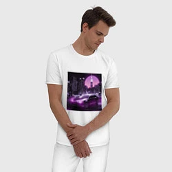 Пижама хлопковая мужская Neon Citroen, цвет: белый — фото 2