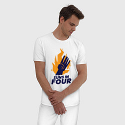 Пижама хлопковая мужская Suns In Four, цвет: белый — фото 2