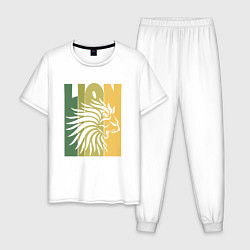 Пижама хлопковая мужская Jamaica Lion, цвет: белый