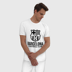Пижама хлопковая мужская Barcelona FC, цвет: белый — фото 2
