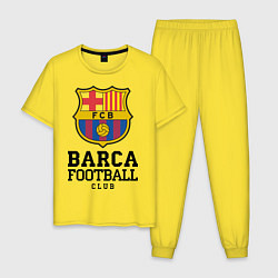 Пижама хлопковая мужская Barcelona Football Club, цвет: желтый