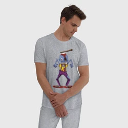 Пижама хлопковая мужская Отвязный зомби, цвет: меланж — фото 2