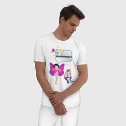 Пижама хлопковая мужская Нафеячить?, цвет: белый — фото 2