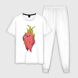 Пижама хлопковая мужская Драконья ягода, цвет: белый