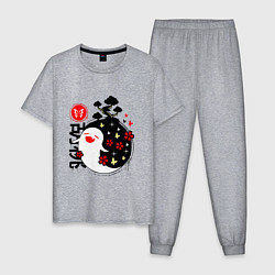 Пижама хлопковая мужская ГЕНШИН ИМПАКТ ДУХИ, цвет: меланж