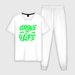 Пижама хлопковая мужская Grove street for Life, цвет: белый