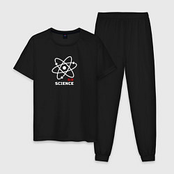 Пижама хлопковая мужская Science Наука, цвет: черный
