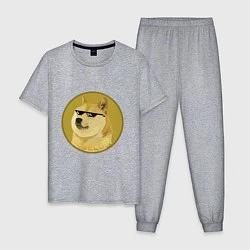 Пижама хлопковая мужская Dogecoin, цвет: меланж