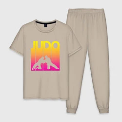 Пижама хлопковая мужская Judo Sport, цвет: миндальный