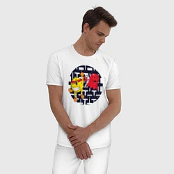 Пижама хлопковая мужская Pac-Man, цвет: белый — фото 2