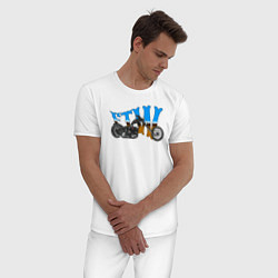Пижама хлопковая мужская FTW, цвет: белый — фото 2
