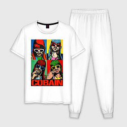 Пижама хлопковая мужская KURT COBAIN, цвет: белый