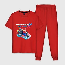 Пижама хлопковая мужская Выше Марио только звёзды, цвет: красный