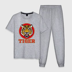 Пижама хлопковая мужская Tiger Japan, цвет: меланж