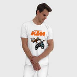 Пижама хлопковая мужская KTM МОТОКРОСС Z, цвет: белый — фото 2