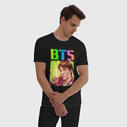 Пижама хлопковая мужская BTS БТС Z, цвет: черный — фото 2