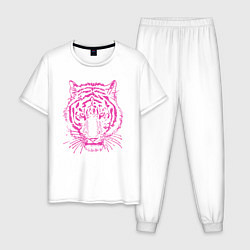 Пижама хлопковая мужская Pink Tiger, цвет: белый