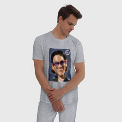 Пижама хлопковая мужская Боно Bono U2 ЮТУ Z, цвет: меланж — фото 2