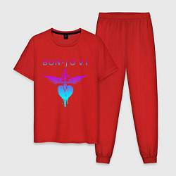 Мужская пижама BON JOVI NEON LOGO HEART