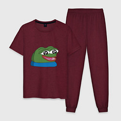 Пижама хлопковая мужская Pepe happy Пепе хеппи, цвет: меланж-бордовый