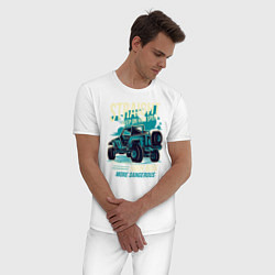 Пижама хлопковая мужская Авто для пустыни, цвет: белый — фото 2