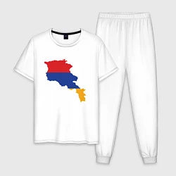 Пижама хлопковая мужская Map Armenia, цвет: белый