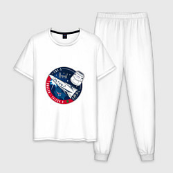 Пижама хлопковая мужская SPACE X CRS-5, цвет: белый