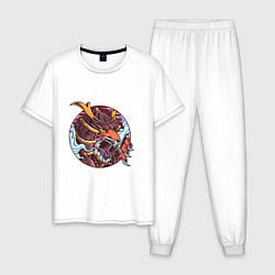 Пижама хлопковая мужская Tiger - Samurai, цвет: белый