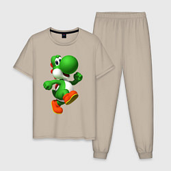 Пижама хлопковая мужская 3d Yoshi, цвет: миндальный
