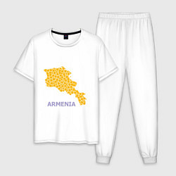Пижама хлопковая мужская Golden Armenia, цвет: белый