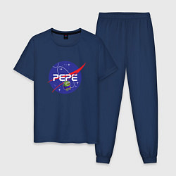 Пижама хлопковая мужская Pepe Pepe space Nasa, цвет: тёмно-синий