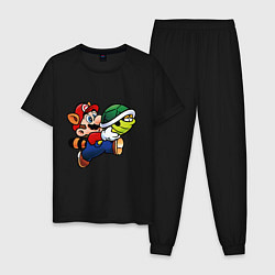 Пижама хлопковая мужская MarioTurtles, цвет: черный