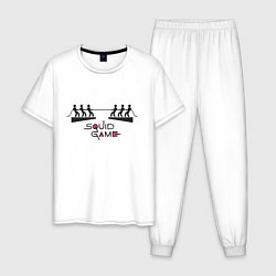 Пижама хлопковая мужская Перетягивание Каната Sauid Game, цвет: белый