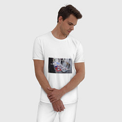 Пижама хлопковая мужская Красивое мем, цвет: белый — фото 2
